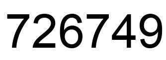 Number 726749 black image