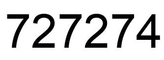 Number 727274 black image
