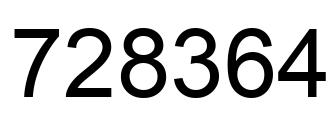 Número 728364 imagen negro