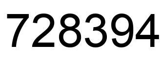 Number 728394 black image