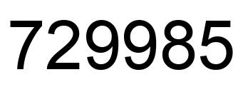 Number 729985 black image