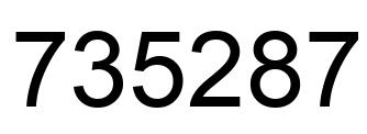 Número 735287 imagen negro