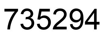Número 735294 imagen negro
