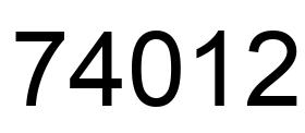 Number 74012 black image