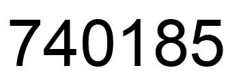 Number 740185 black image