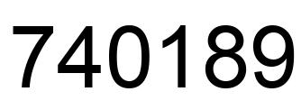 Number 740189 black image