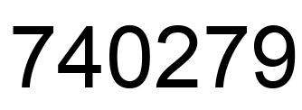 Number 740279 black image