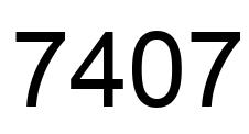 Number 7407 black image
