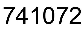 Number 741072 black image