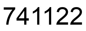 Number 741122 black image