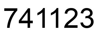 Number 741123 black image