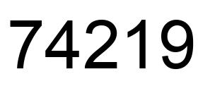 Number 74219 black image
