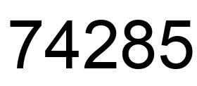 Number 74285 black image
