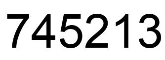 Number 745213 black image