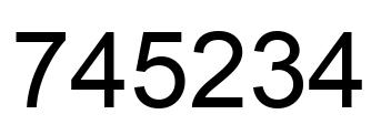 Number 745234 black image