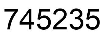 Number 745235 black image
