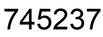 Number 745237 black image