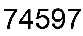 Number 74597 black image