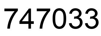 Number 747033 black image