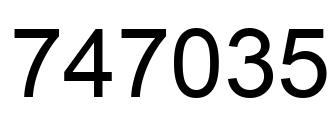 Number 747035 black image