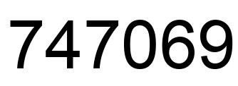 Number 747069 black image