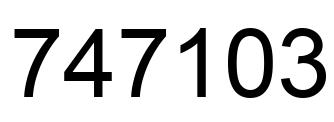 Number 747103 black image
