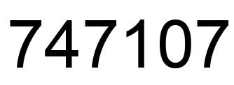 Number 747107 black image