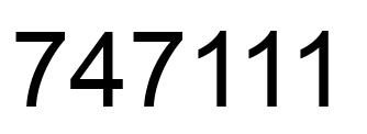Number 747111 black image