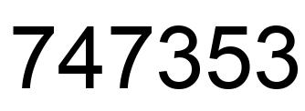 Number 747353 black image