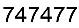 Number 747477 black image