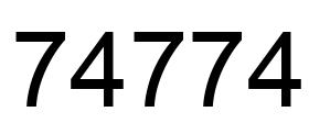 Number 74774 black image