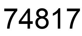 Number 74817 black image
