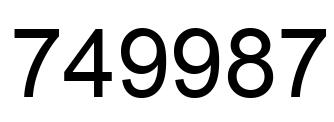 Number 749987 black image
