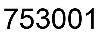 Number 753001 black image