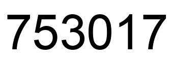 Number 753017 black image