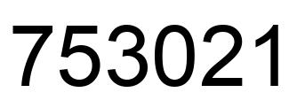 Number 753021 black image