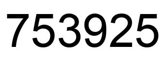 Number 753925 black image