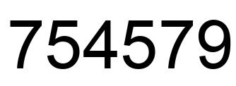 Number 754579 black image