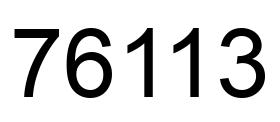 Number 76113 black image