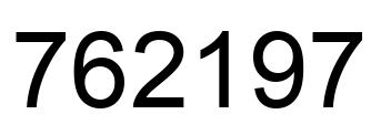 Number 762197 black image