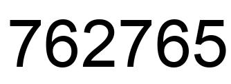 Number 762765 black image