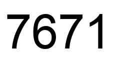 Number 7671 black image