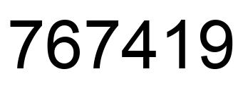 Number 767419 black image