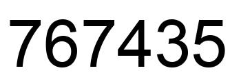Number 767435 black image