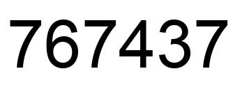 Number 767437 black image