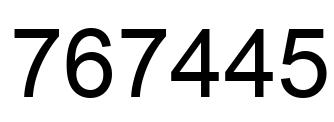 Number 767445 black image