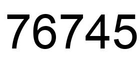 Número 76745 imagen negro