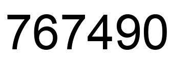 Number 767490 black image