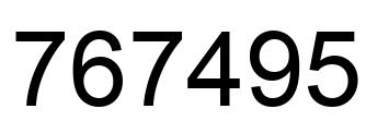 Number 767495 black image