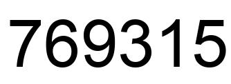 Number 769315 black image